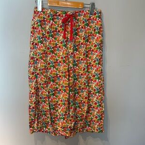 Uniqlo Colourful Floral Wide Leg Cropped Pants